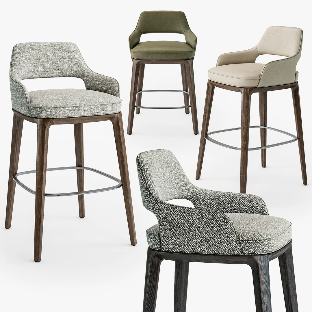 北欧实木吧椅现代简约时尚美式创意酒吧高脚凳家用吧台椅前台吧凳