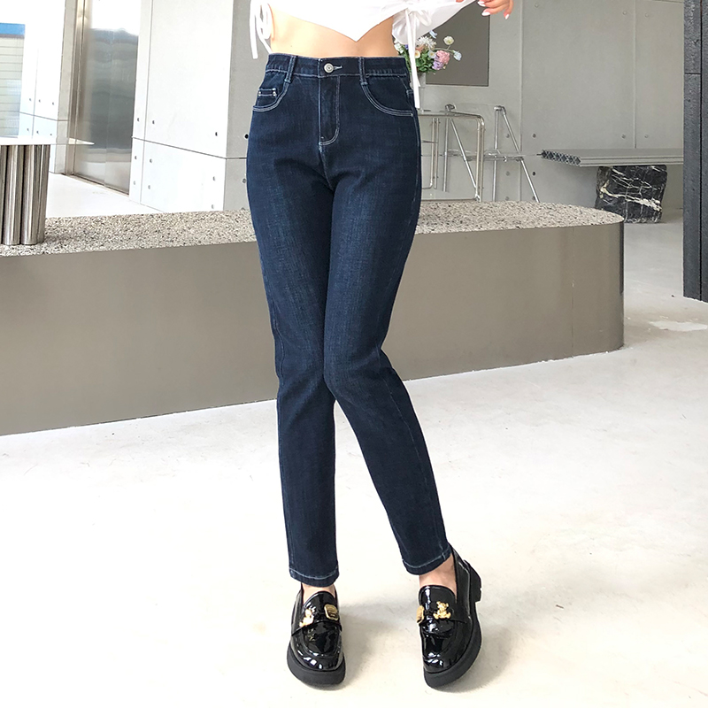 小脚裤长裤棉弹牛仔秋季
