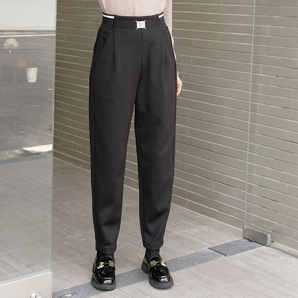 香依雅园 2025冬季新款200斤胖MM大码休闲直筒保暖哈伦裤女69037