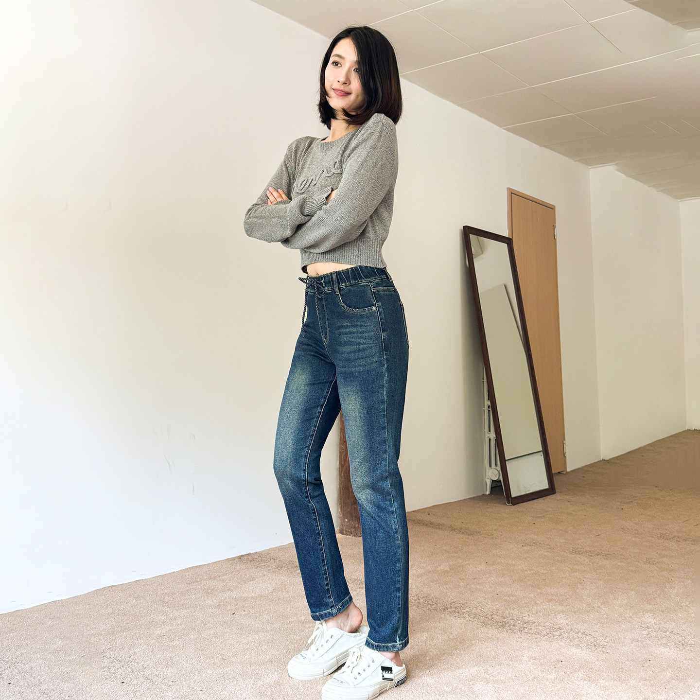 香依雅园 2025秋季新款200斤胖MM百搭休闲高腰显瘦小脚裤女57187