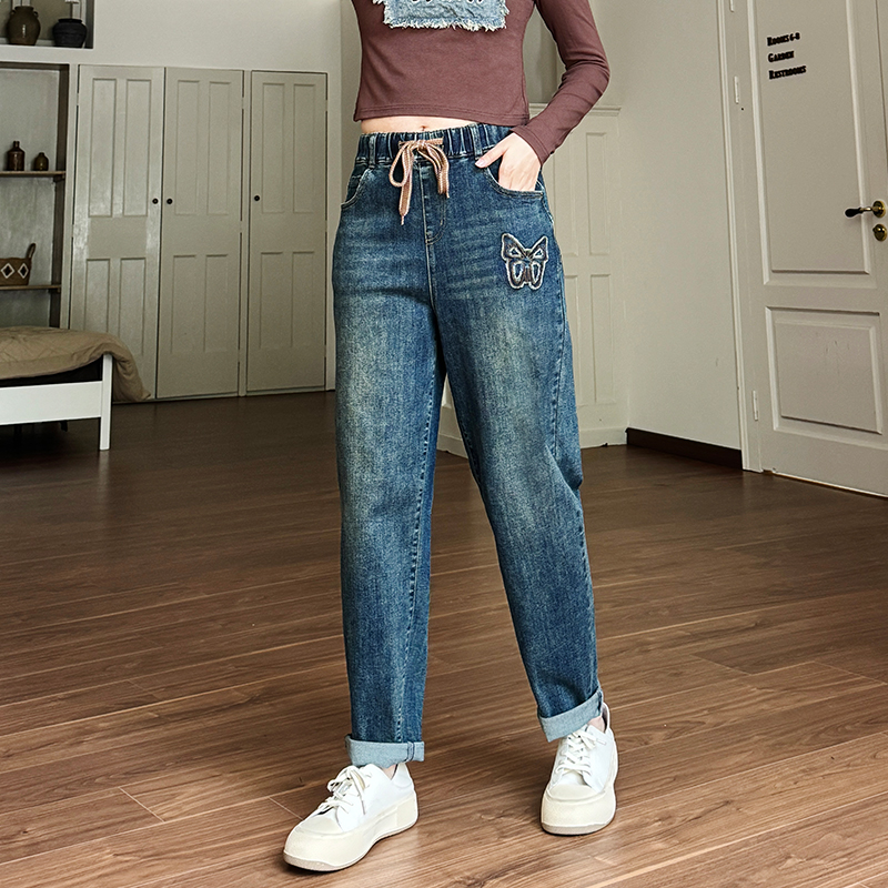 秋季香依雅园棉弹牛仔哈伦裤