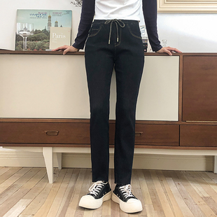 2025冬季 69037 新款 高腰休闲微弹牛仔小脚裤 200斤大码 香依雅园