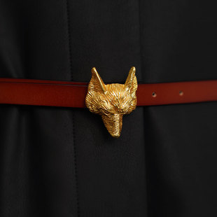 咖沫 原创狐狸系列自由搭配高级感百搭腰带狐狸头合金可换扣