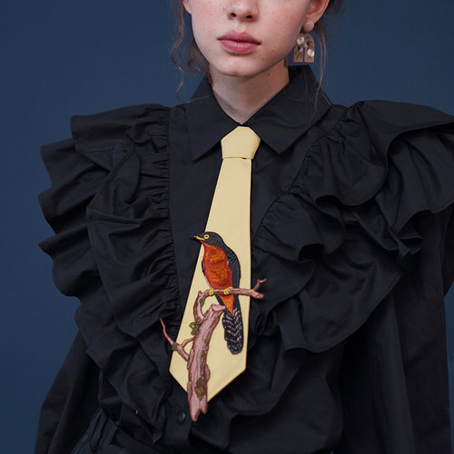 咖沫原创精致刺绣领带