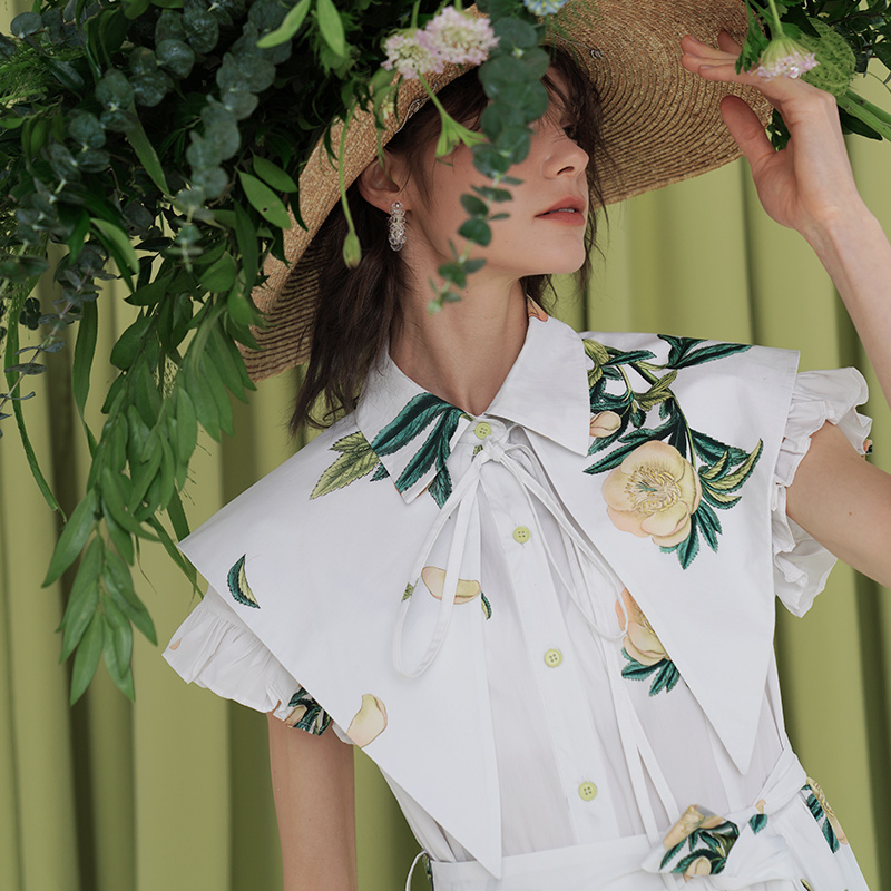 咖沫原创早春法式浪漫植物印花