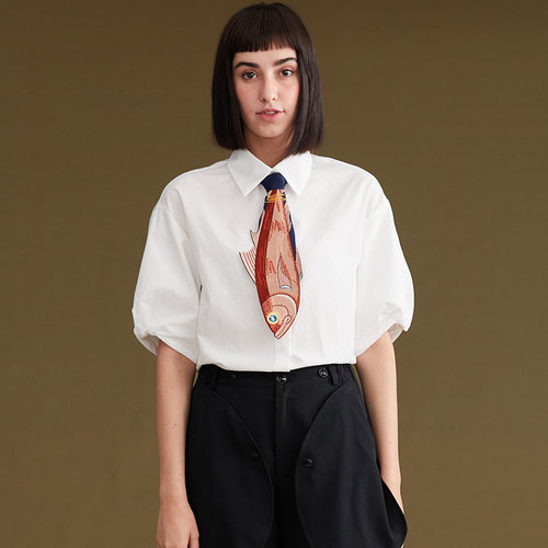 设计感不规则趣味刺绣拼接领带