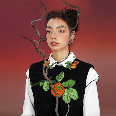 咖沫原创新款衬衫马甲套装女