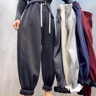 灯笼裤 欧货加绒卫裤 抽绳百搭宽松大码 高腰哈伦裤 子 女2024秋冬新款