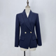 深蓝色西装 外套时尚 设计感修身 春秋款 休闲长袖 西服女品牌折扣清仓