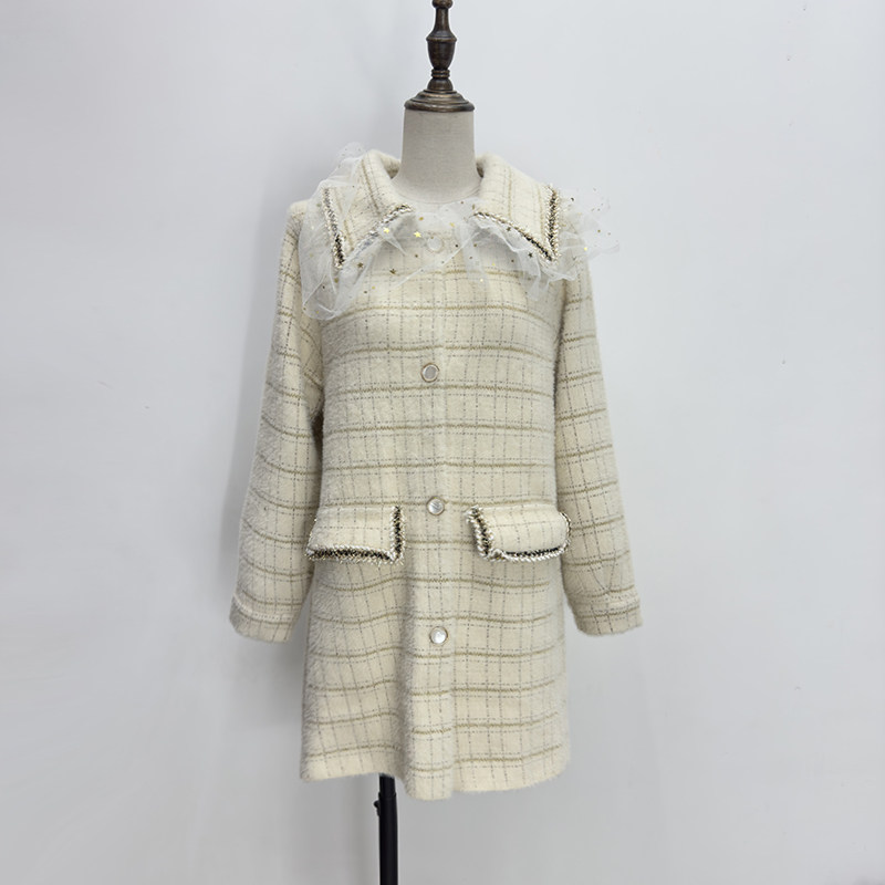 杏色新款小香风出片时尚仙女秋冬