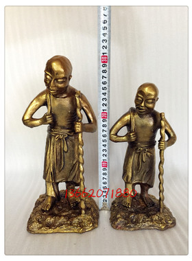 飞龙纯铜施公十不全施不全施青天施世伦像佛像铜像工艺品摆件