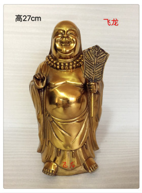 飞龙纯铜赤脚大仙赤脚金仙像佛像铜像工艺品家居摆件