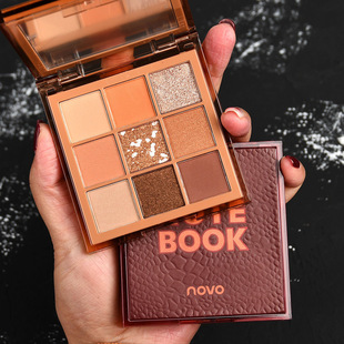 NOVO色彩笔记本眼影闪粉哑光珠光ins超火九色眼影盘防水平价学生