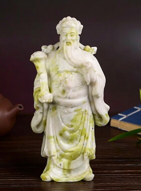 天然玉石财神爷像供奉摆件家居客厅办公室店铺开业乔迁送礼工艺品