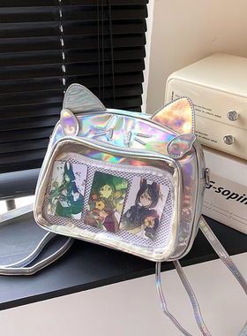 y2k辣妹痛包学生千禧通勤可爱机械猫斜挎包新款大容量学院风背包