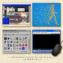 Coreland原创设计千禧年创意鼠标垫桌垫怪核梦核周边复古橡胶封边