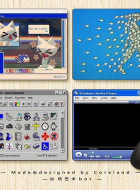 Coreland原创设计千禧年创意鼠标垫桌垫怪核梦核周边复古橡胶封边