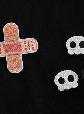 哥特萝莉甜酷创可贴发夹骷髅头暗黑朋克发卡亚比辣妹Y2K千禧原宿