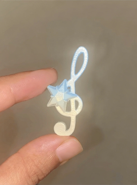 Coreland梦核风音符星星发夹千禧风浅蓝色鸭嘴夹发卡刘海边夹y2k