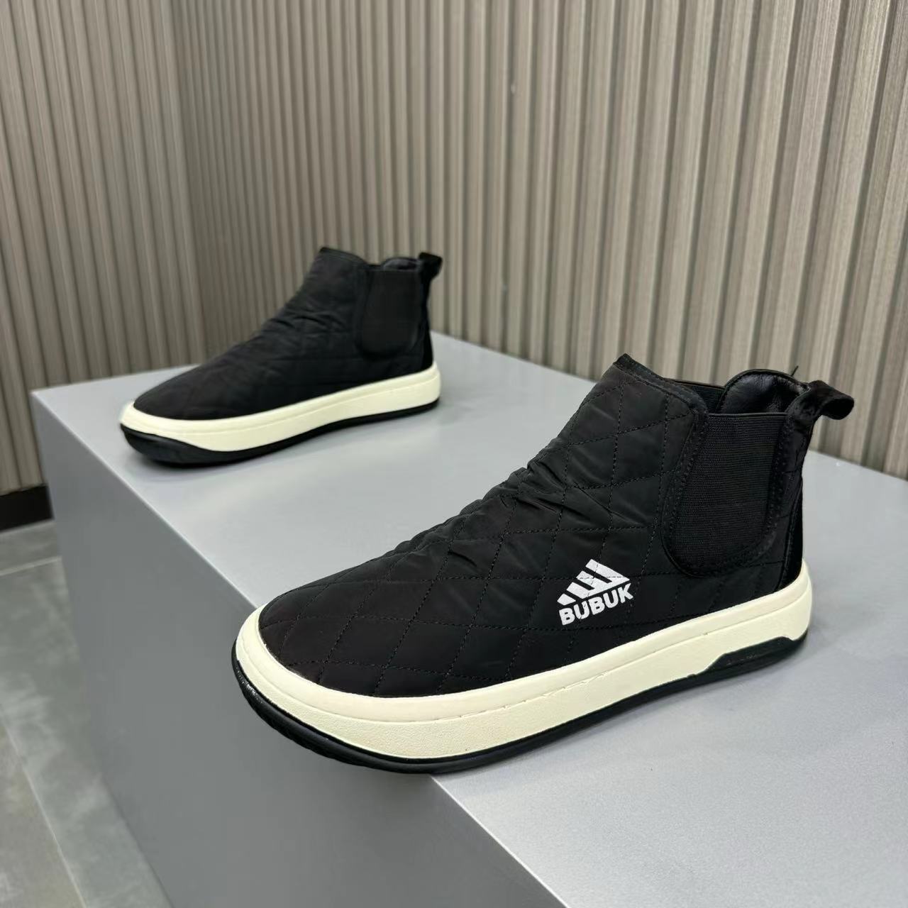 2025棉鞋新款冬季保暖潮流一脚蹬布鞋厚底面潮流男士加绒小丑鞋男