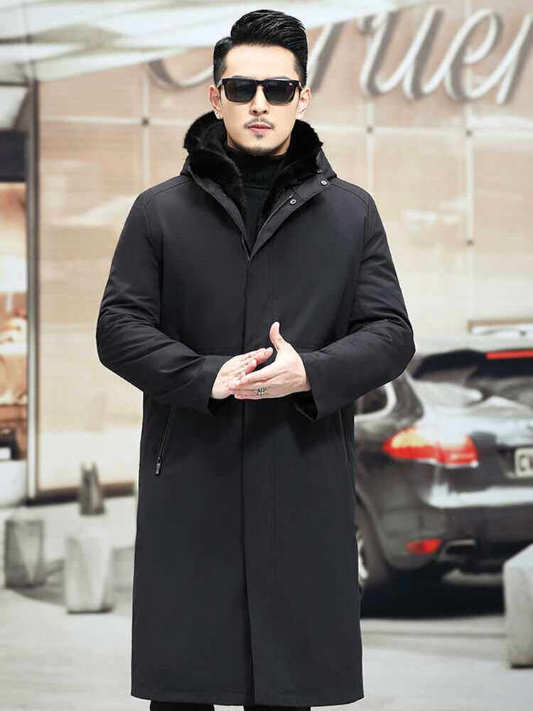 PARKER 남성용 밍크 모피 라이너 확장 분리형 HAINING 모피 올인원 겨울 두꺼운 환경 친화적 모피 재킷