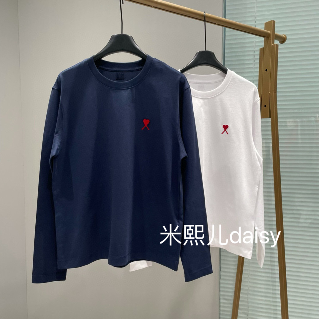 经典刺绣小爱心男女情侣同款圆领T恤