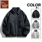 外套 潮牌扎染痞帅新款 东方骆驼美式 春秋帅气复古夹克翻领上衣男士