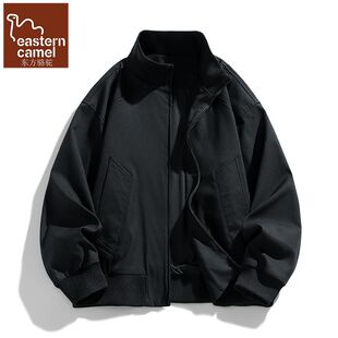 东方骆驼潮牌春季飞行员立领夹克男美式复古宽松百搭情侣休闲外套