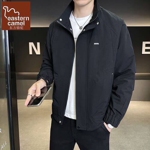 东方骆驼立领夹克男士工装