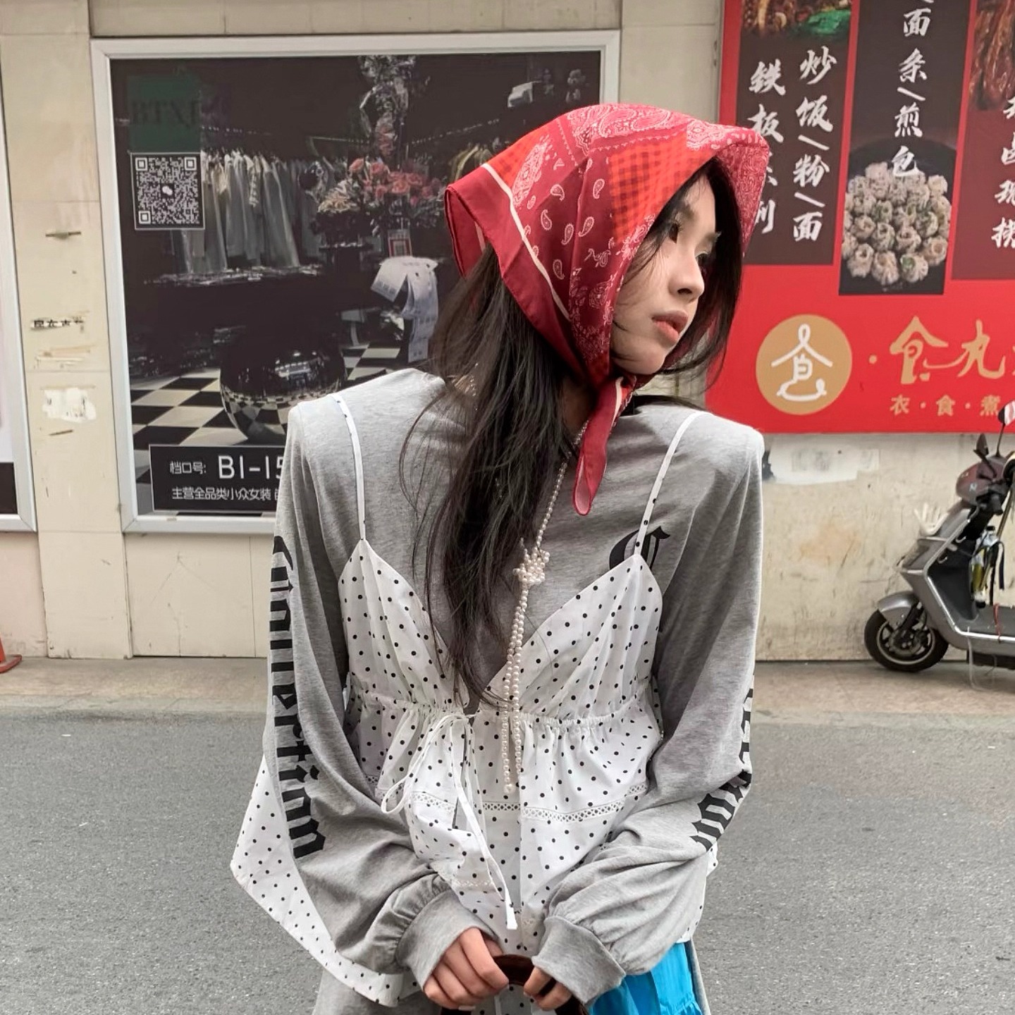 韩版复古腰果花头巾小方巾领巾女