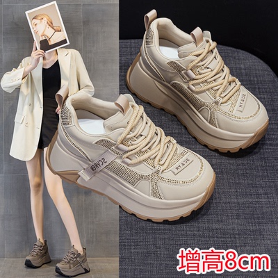 秋冬加绒老爹鞋不累脚爆款水钻33