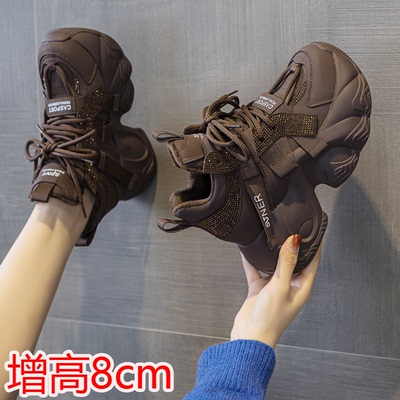 鞋子女2025新款爆款老爹鞋加绒34