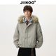 JIINOO重磅加厚保暖连帽派克服夹克秋冬可拆卸毛领棉衣外套潮