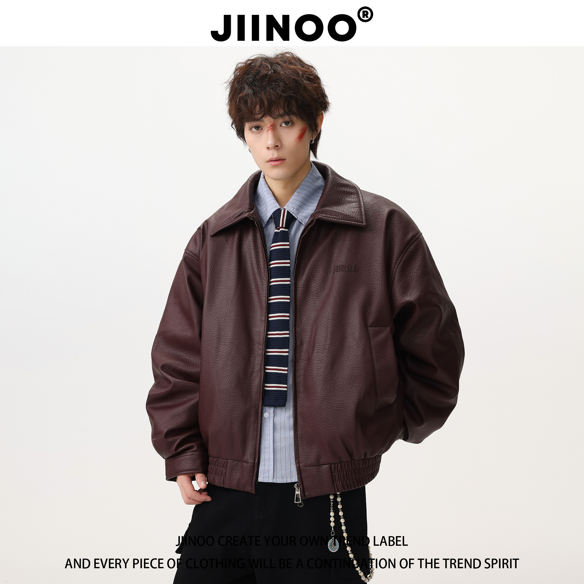 JIINOO美式复古潮牌短款羽绒服