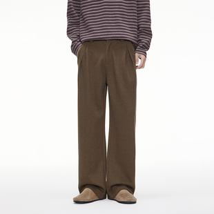 cleanfit廓形垂感宽松A字西裤 JIINOO绵羊毛直筒休闲裤 男美式