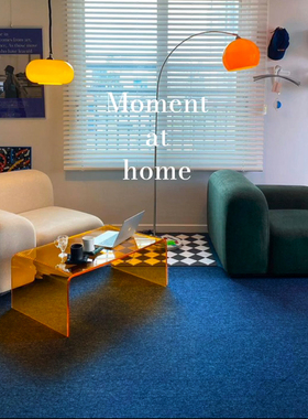 ins风蓝色地毯商用办公室桌下大面积摄影棚拍照客厅卧室地垫满铺