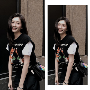 三十而已江疏影王漫妮同款衣服针织无袖背心马甲搭配白色上衣女夏