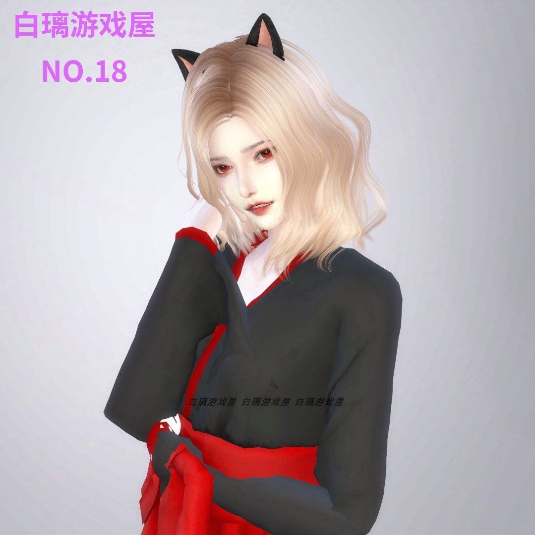 模拟人生4人物mod丨女丨月里莎丨送8套衣服发型皮肤化妆补丁