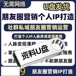 朋友圈营销视频教程私域运营个人IP打造流量变现社群课程U优盘