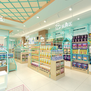 柜 儿童装 佳晨信母婴店货架展示架孕奶粉单双面中岛纸尿裤 陈列服装