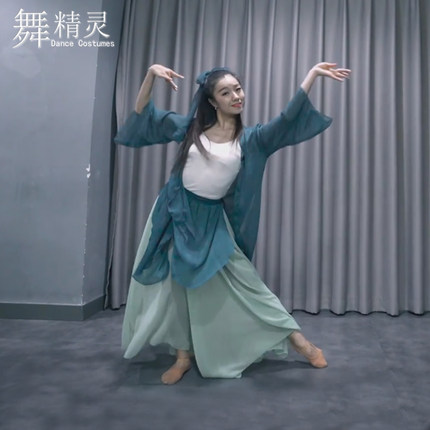 古典舞纱衣外搭开衫练功服赤伶舞蹈服纱裙飘逸长裙青蛇白蛇表演服