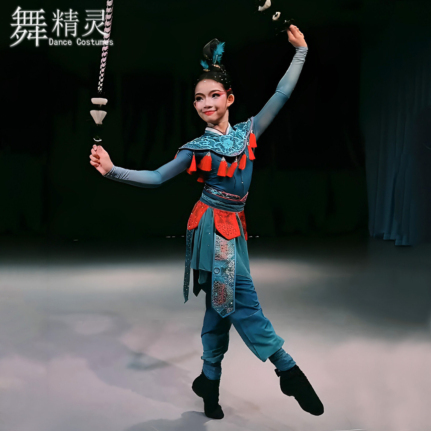 群青演出服青翎子舞蹈服少儿艺考