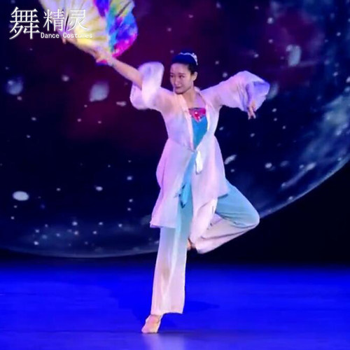 古典舞身韵纱衣飘逸练功服中国风开衫舞蹈服扇舞丹青演出服艺考女