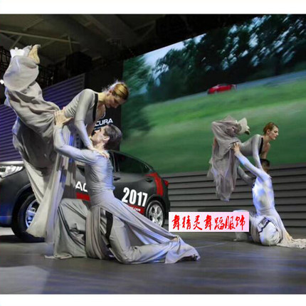 新款现代舞舞蹈演出服装车展表演演出裙男女双人舞独舞群舞练功裙