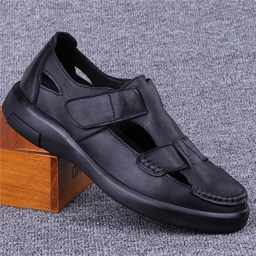 洞洞鞋外贸真皮包头夏季新款