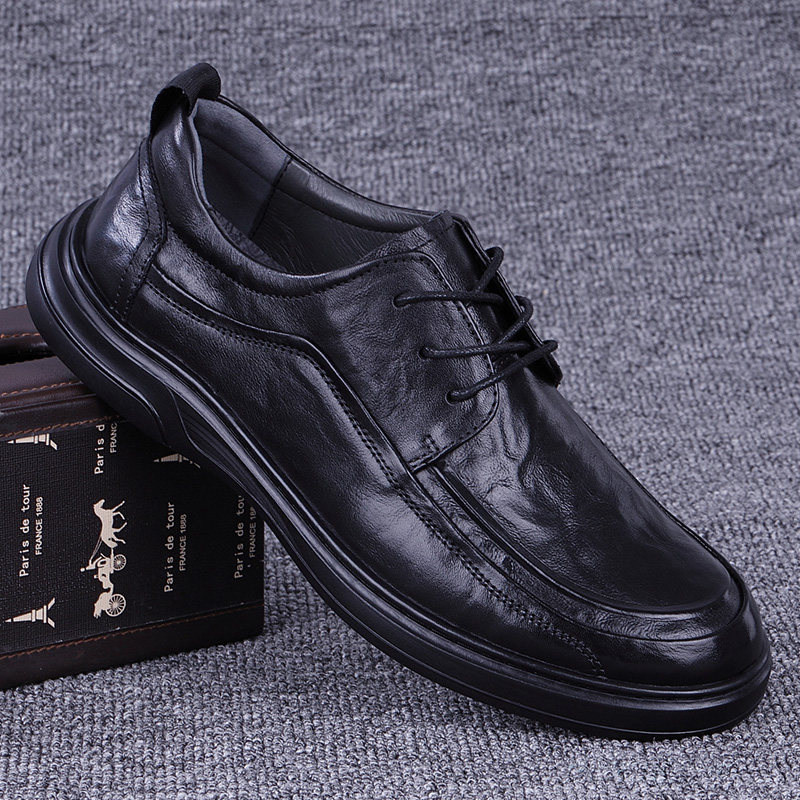 外贸男鞋真皮商务正装休闲皮鞋头层牛皮透气男士皮鞋软底工作皮鞋