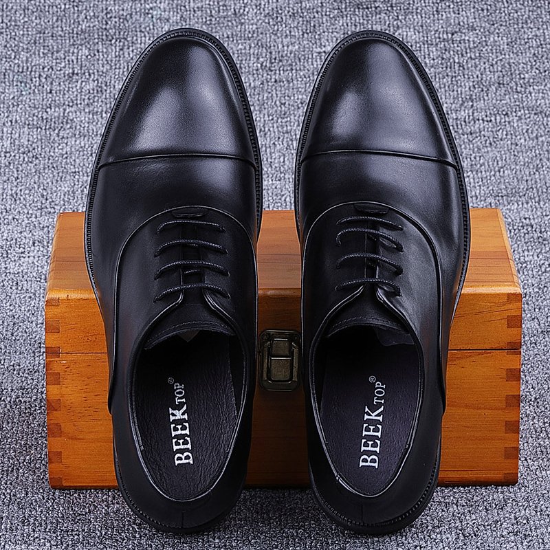 三接头休闲风系带商务正装男鞋