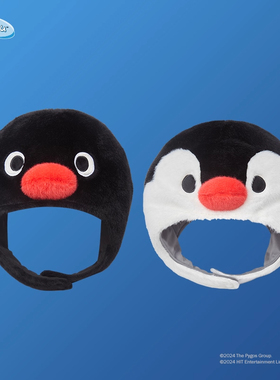 正版山莫pingu企鹅头套女生玩偶新款可爱毛绒冬季防寒保暖护耳帽