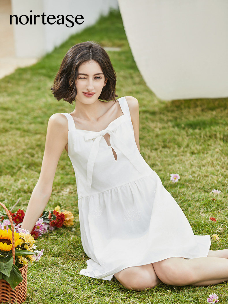 NoirTease夏季薄款纯棉睡裙女100%全棉纯欲风吊带睡衣家