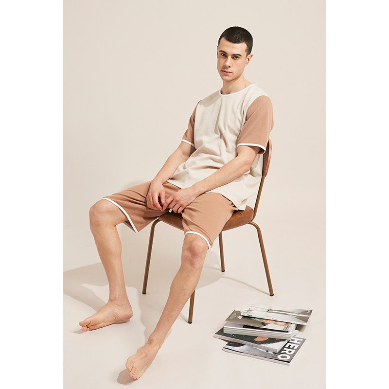 NoirTease奈黎诗春夏薄款男士纯棉休闲可外穿家居服睡衣两件